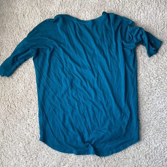 Express 1/2 sleeve turquoise shirt with detail szS - Picture 3 of 3